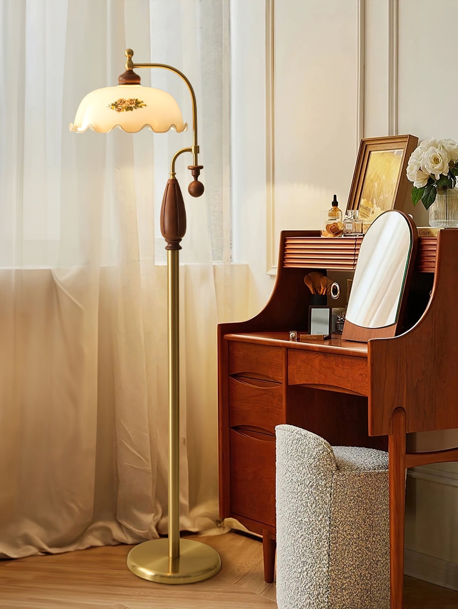 Volorel Vintage Glass Floor Lamp - Letslighting