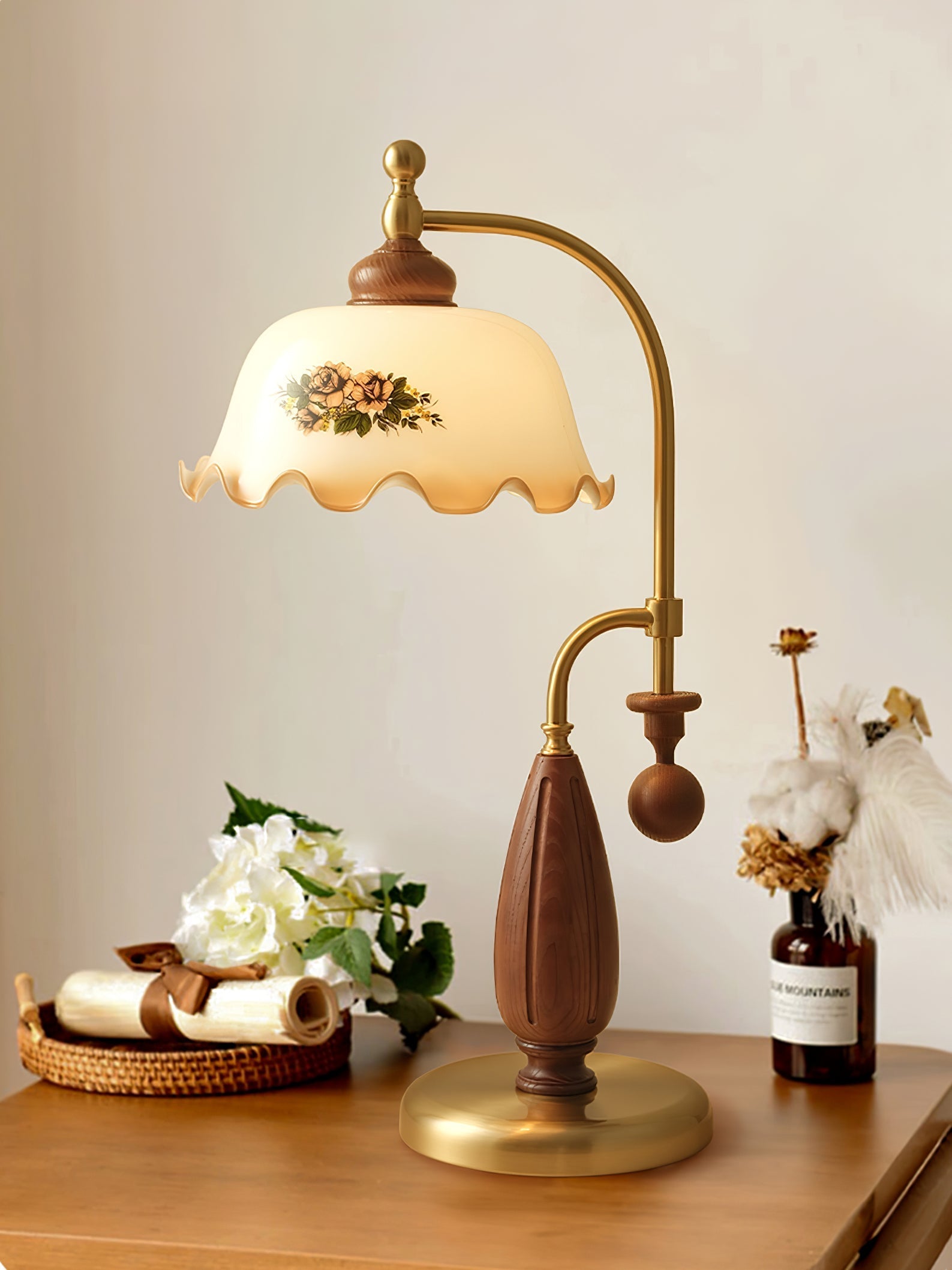 Caspian Wood Vintage Table Lamp - Letslighting