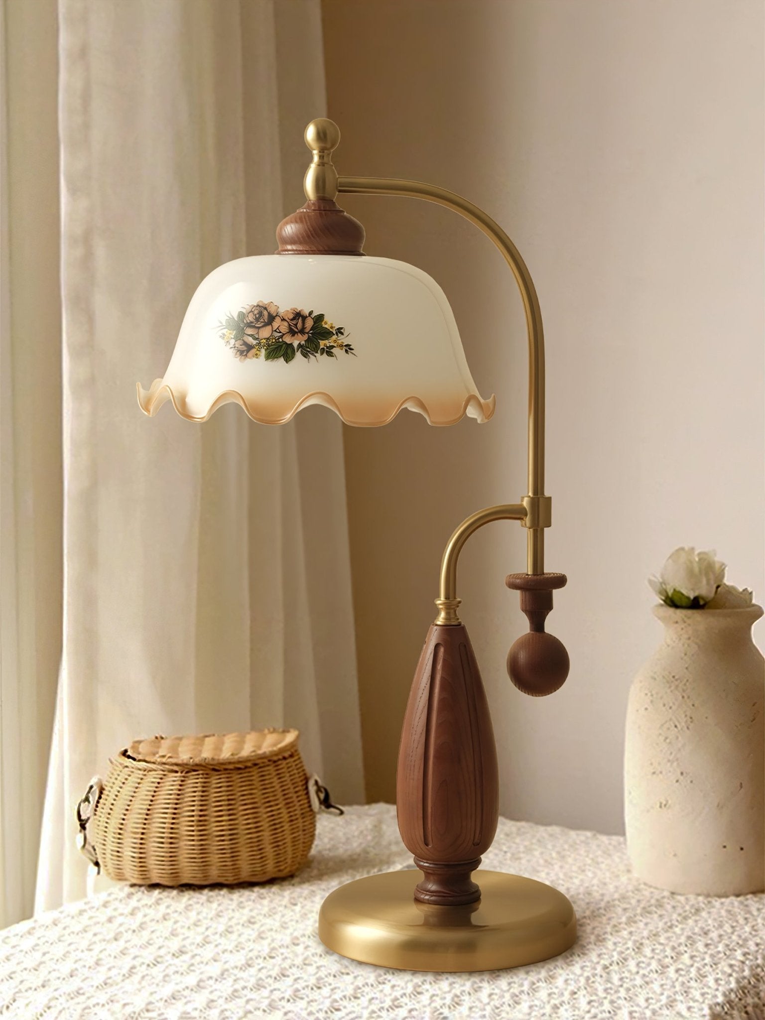 Caspian Wood Vintage Table Lamp - Letslighting