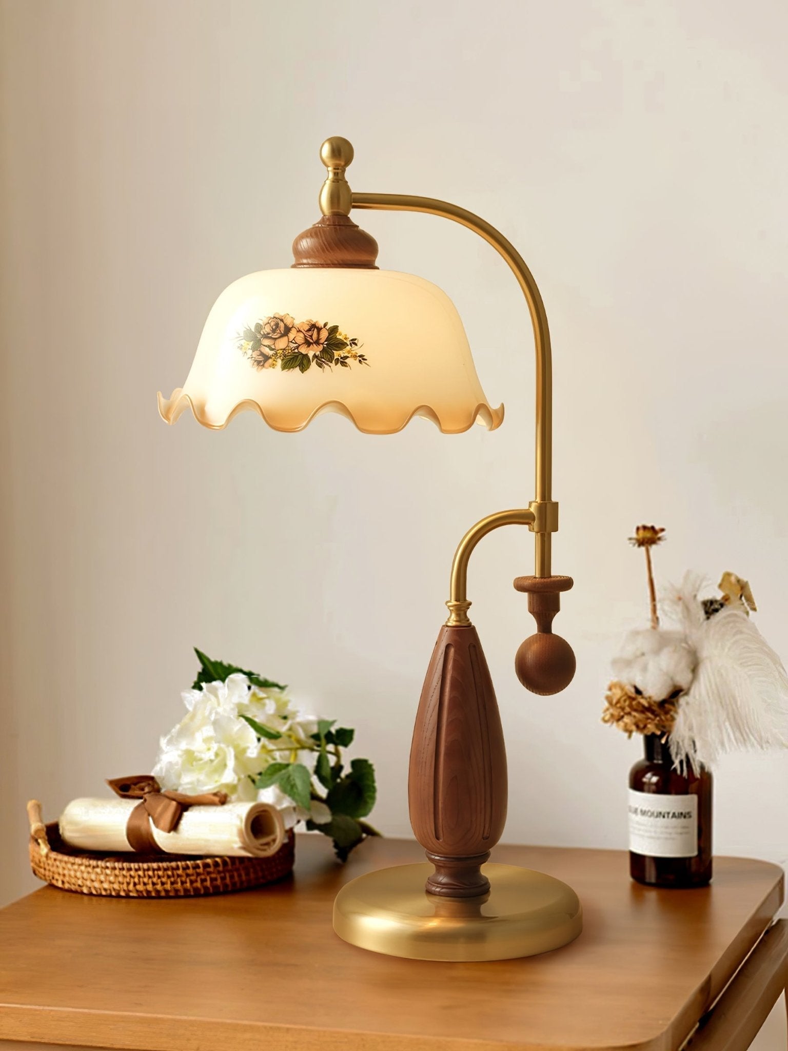 Caspian Wood Vintage Table Lamp - Letslighting