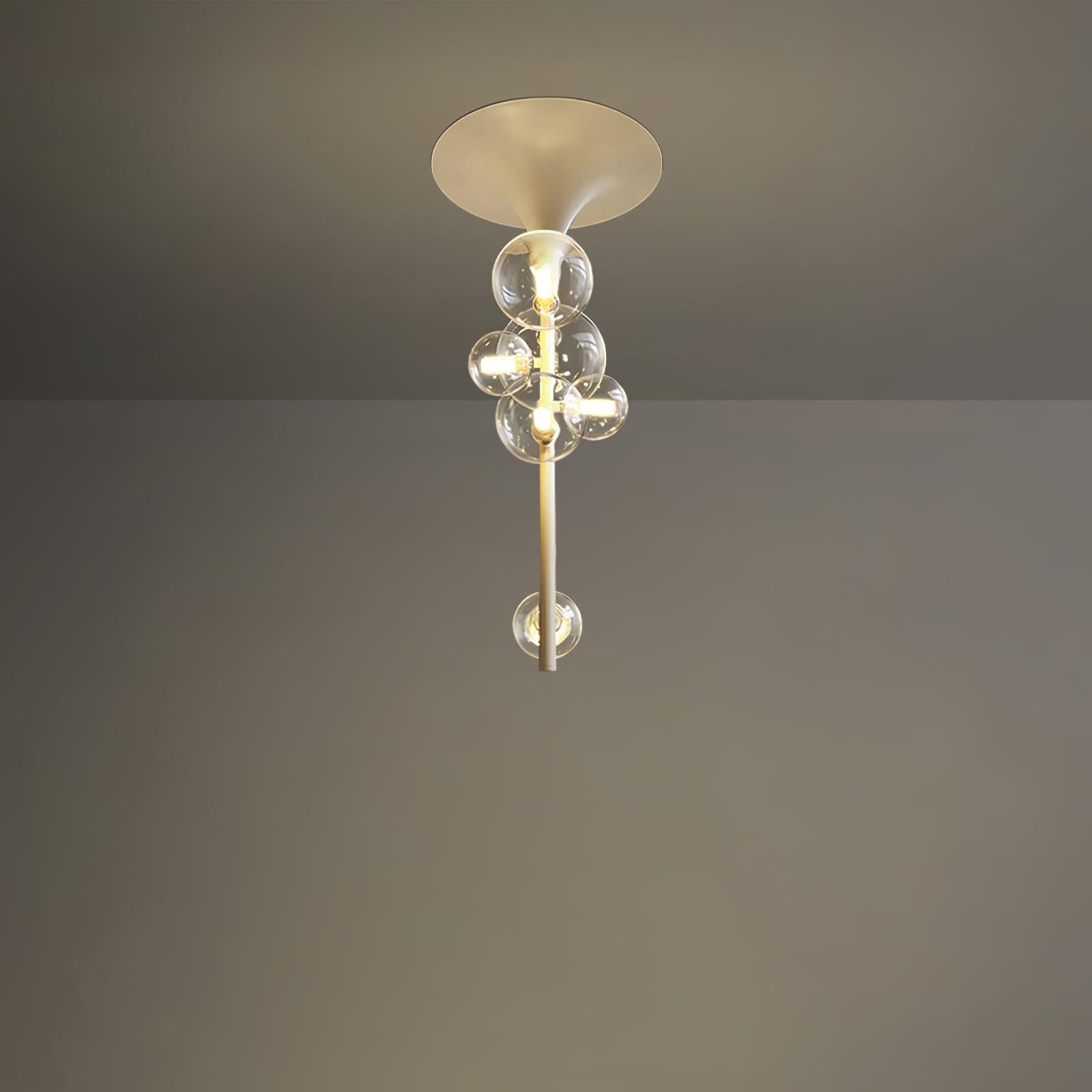 Lustra Pendant Light Brass Glass Cascading for Hallway - Letslighting