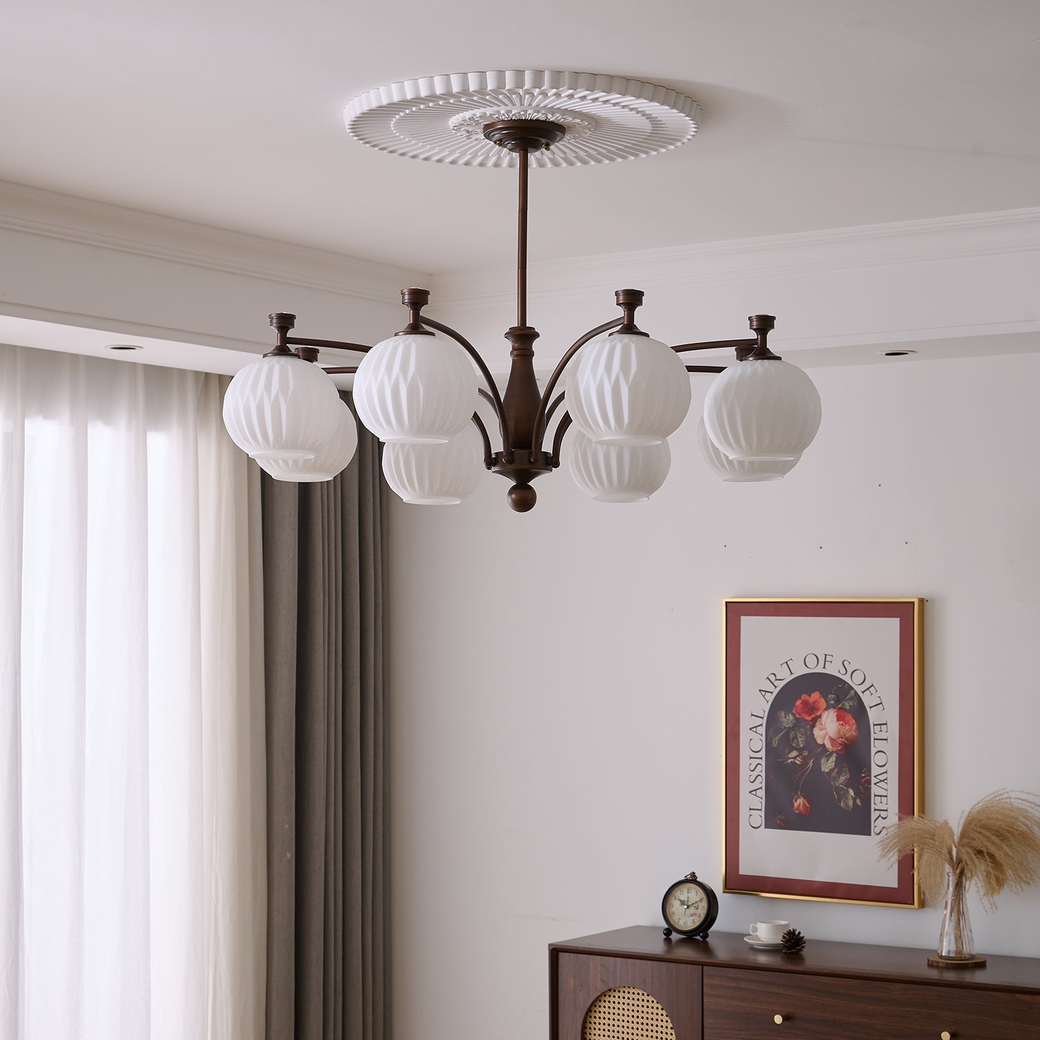Aurora Chandelier Orb Frosted Vintage - Letslighting