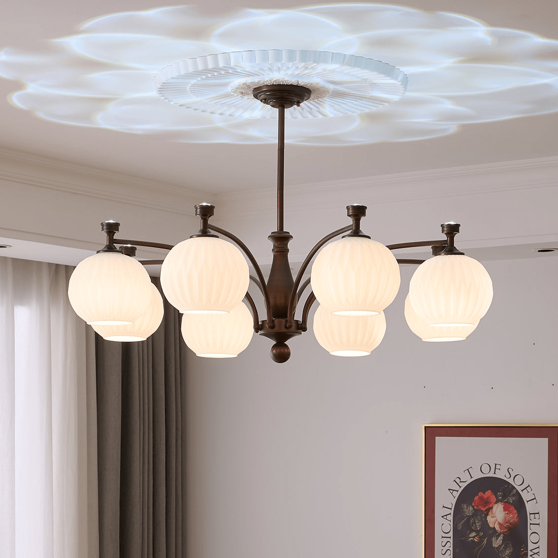 Aurora Chandelier Orb Frosted Vintage - Letslighting