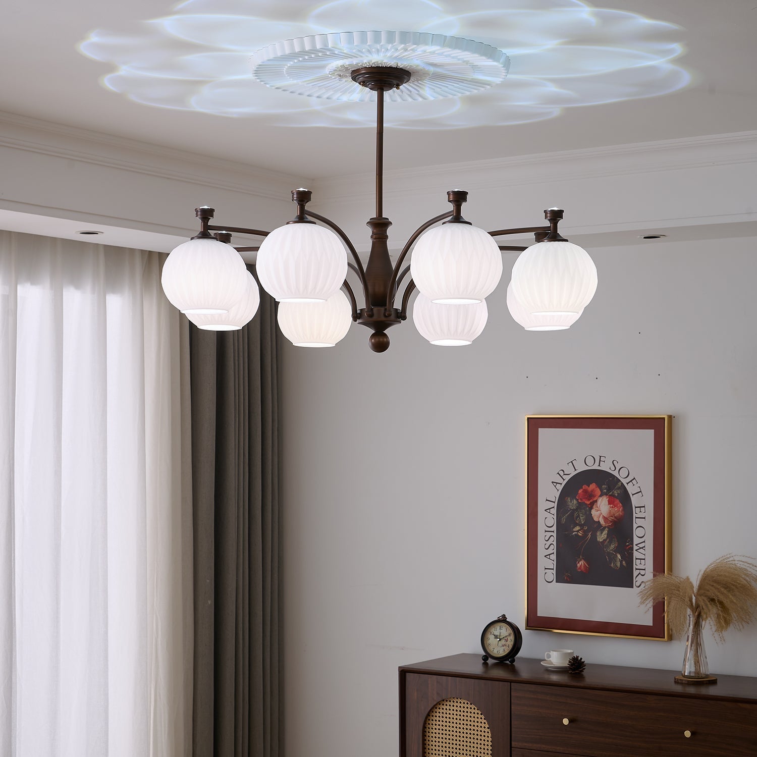 Aurora Chandelier Orb Frosted Vintage - Letslighting