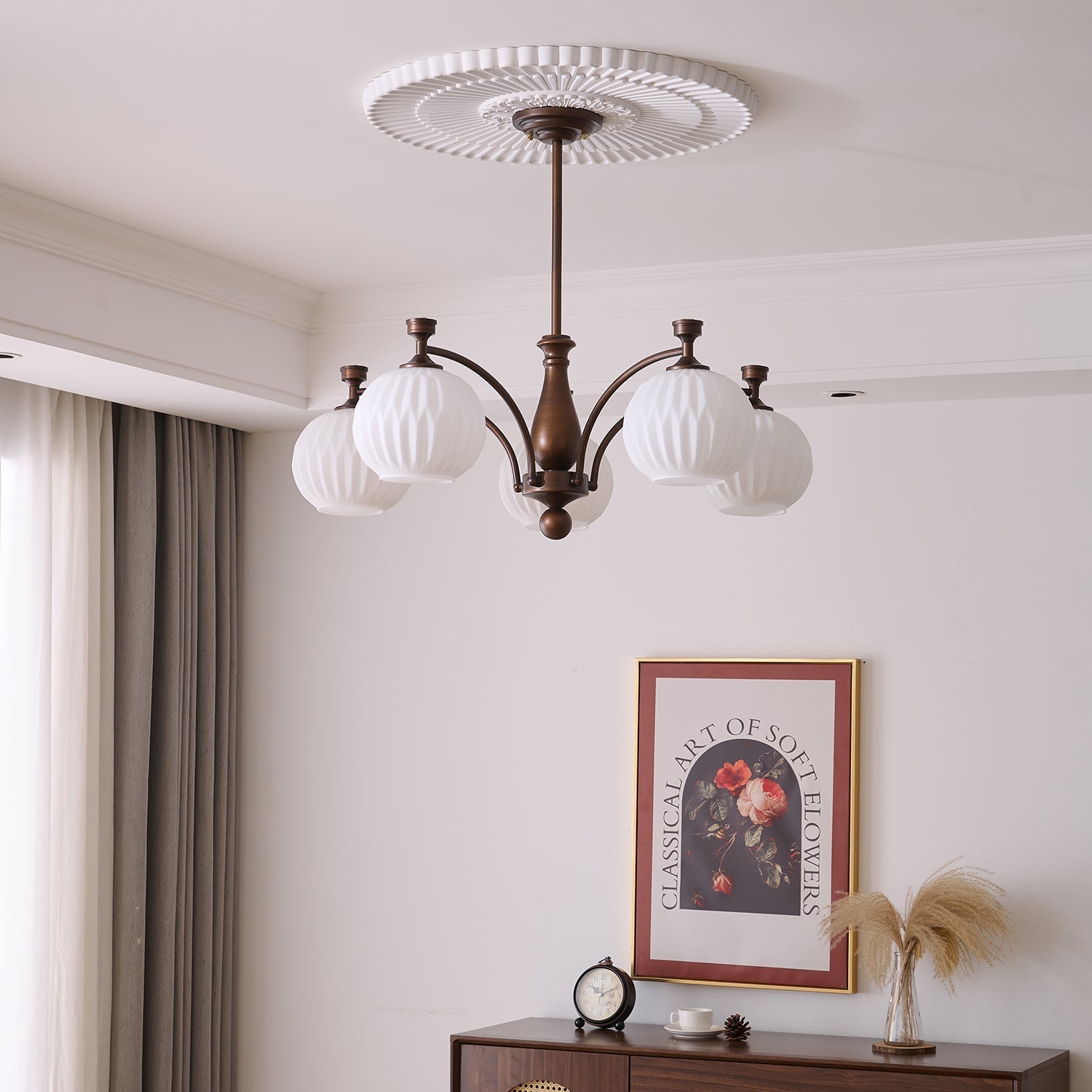 Aurora Chandelier Orb Frosted Vintage - Letslighting