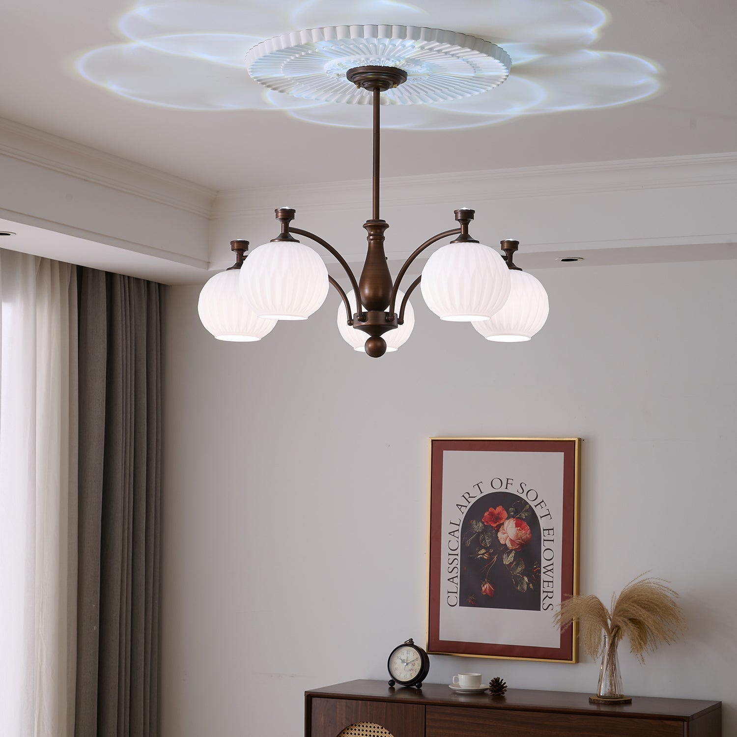 Aurora Chandelier Orb Frosted Vintage - Letslighting