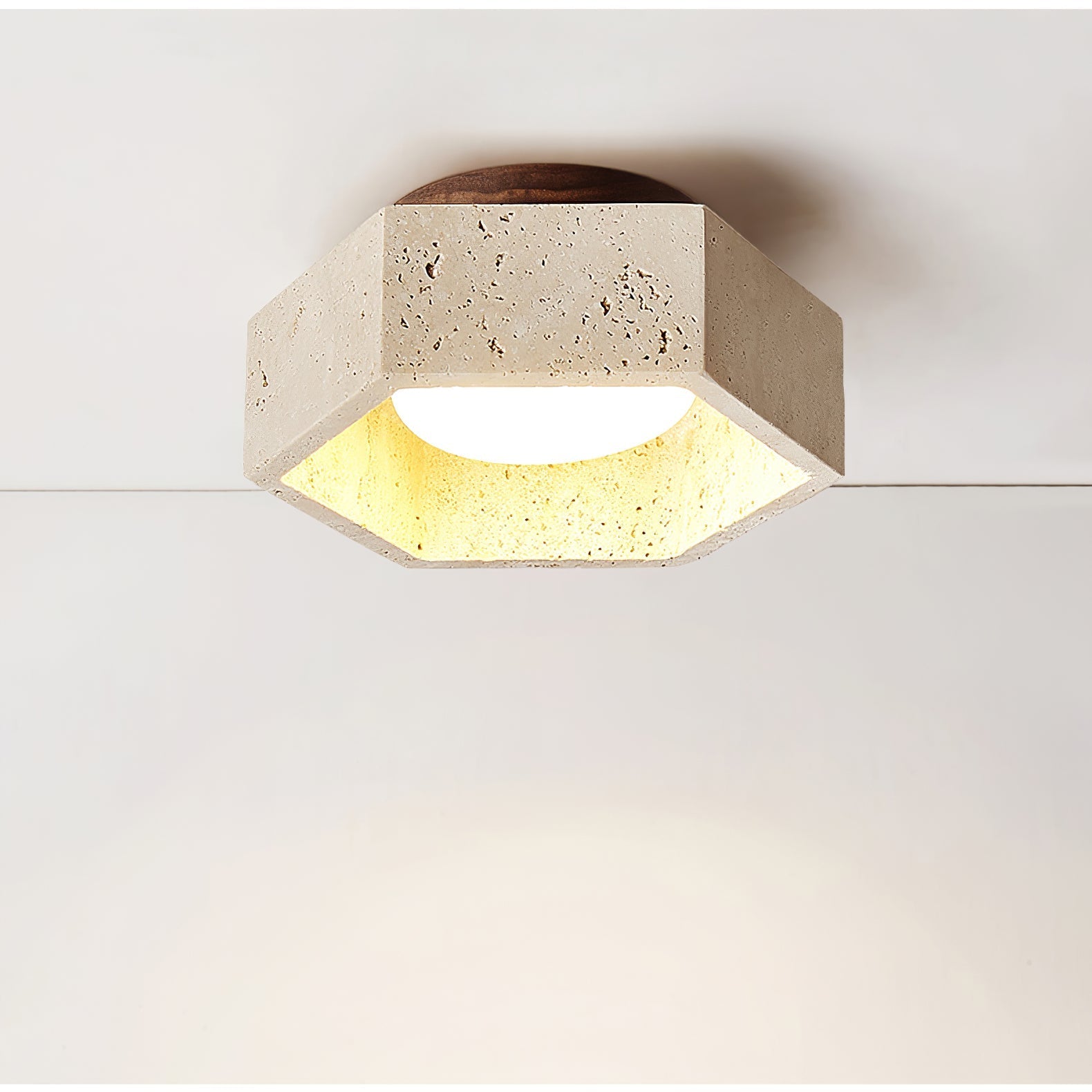 Hexara Travertine Hexagonal Ceiling Light