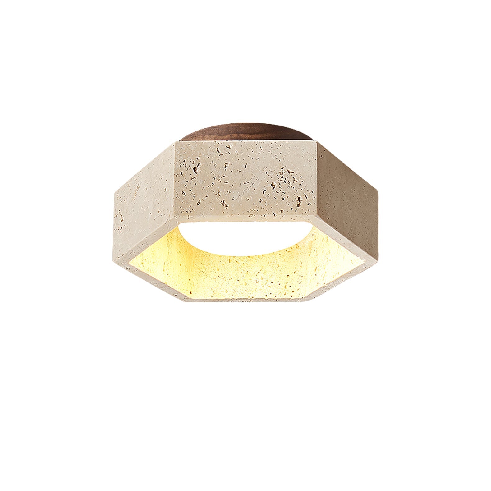 Hexara Travertine Hexagonal Ceiling Light