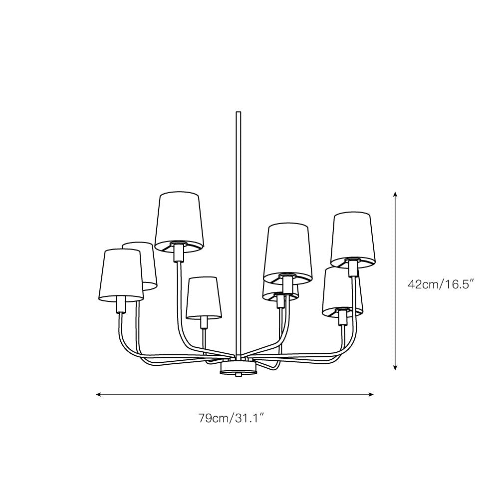 Nysilan Vintage Industrial Brass Fabric Chandelier - Letslighting