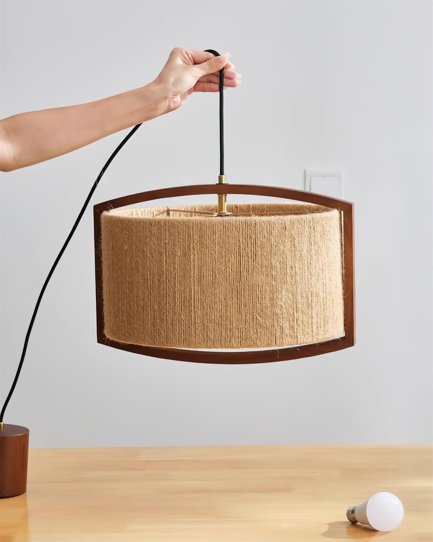 Hiller Pendant Lamp Textured Cotton Silk - Letslighting