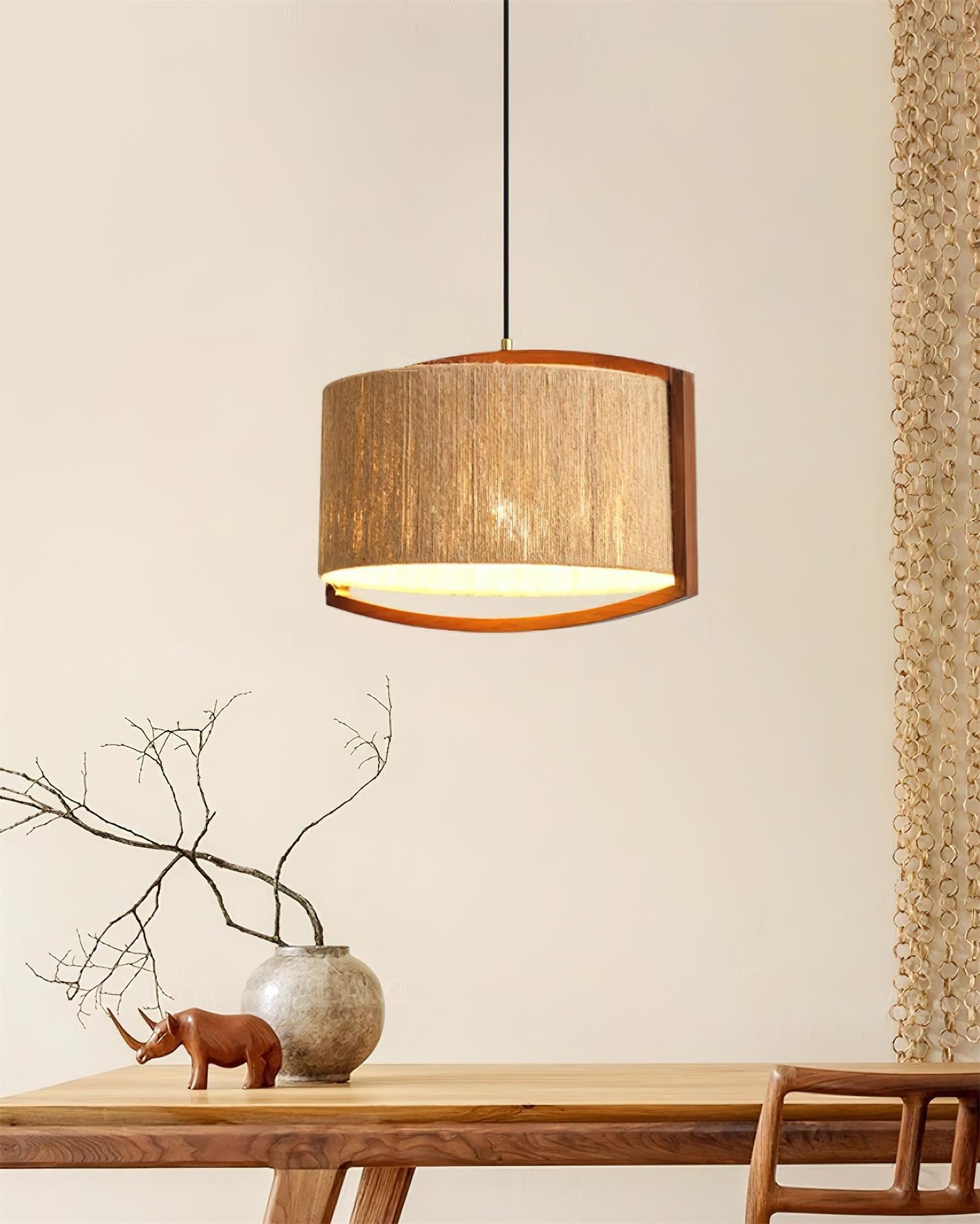 Hiller Pendant Lamp Textured Cotton Silk - Letslighting