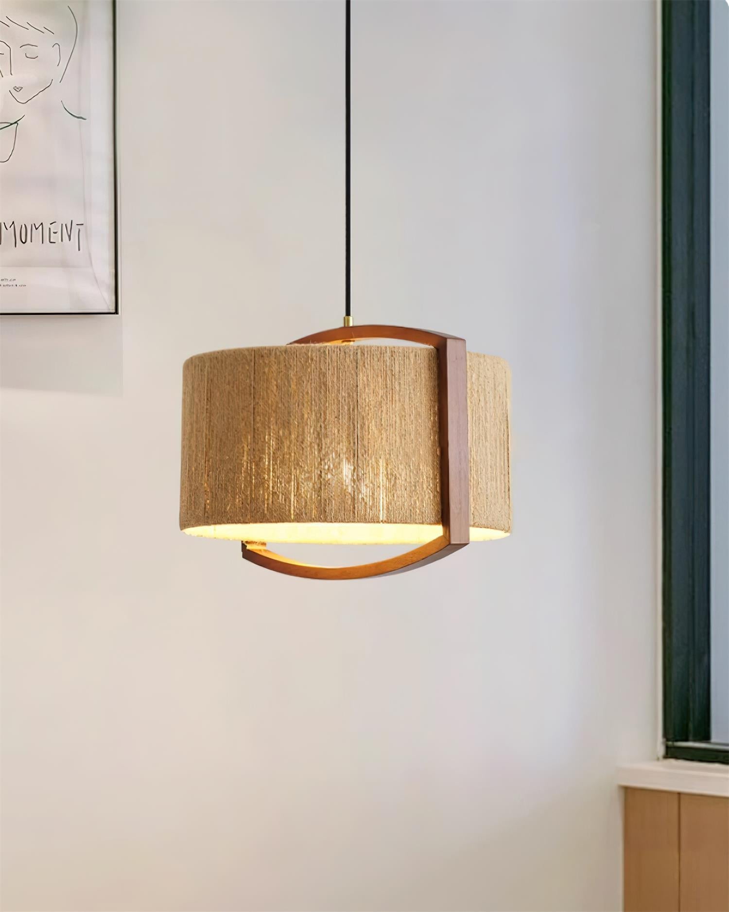Hiller Pendant Lamp Textured Cotton Silk - Letslighting