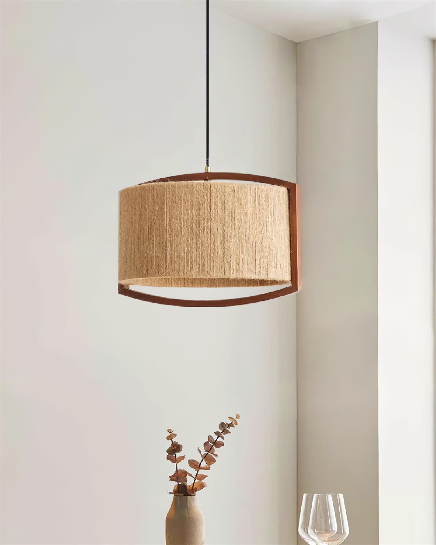 Hiller Pendant Lamp Textured Cotton Silk - Letslighting