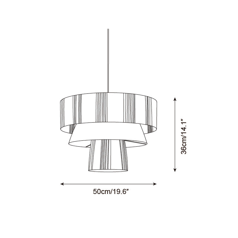 Hiroshi Pendant Lamp Layered Raffia Drum - Letslighting