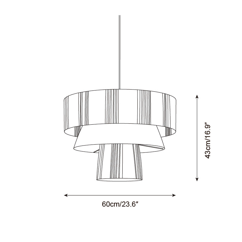Hiroshi Pendant Lamp Layered Raffia Drum - Letslighting