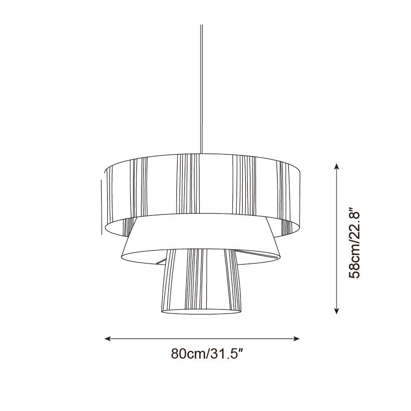 Hiroshi Pendant Lamp Layered Raffia Drum - Letslighting
