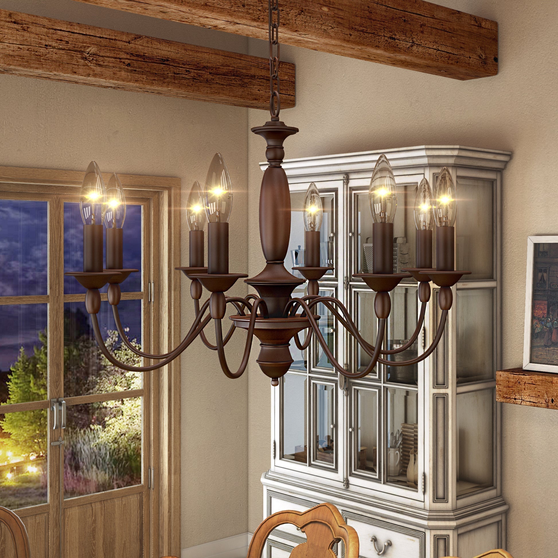 Cutheus Vintage Industrial Wooden Chandelier - Letslighting