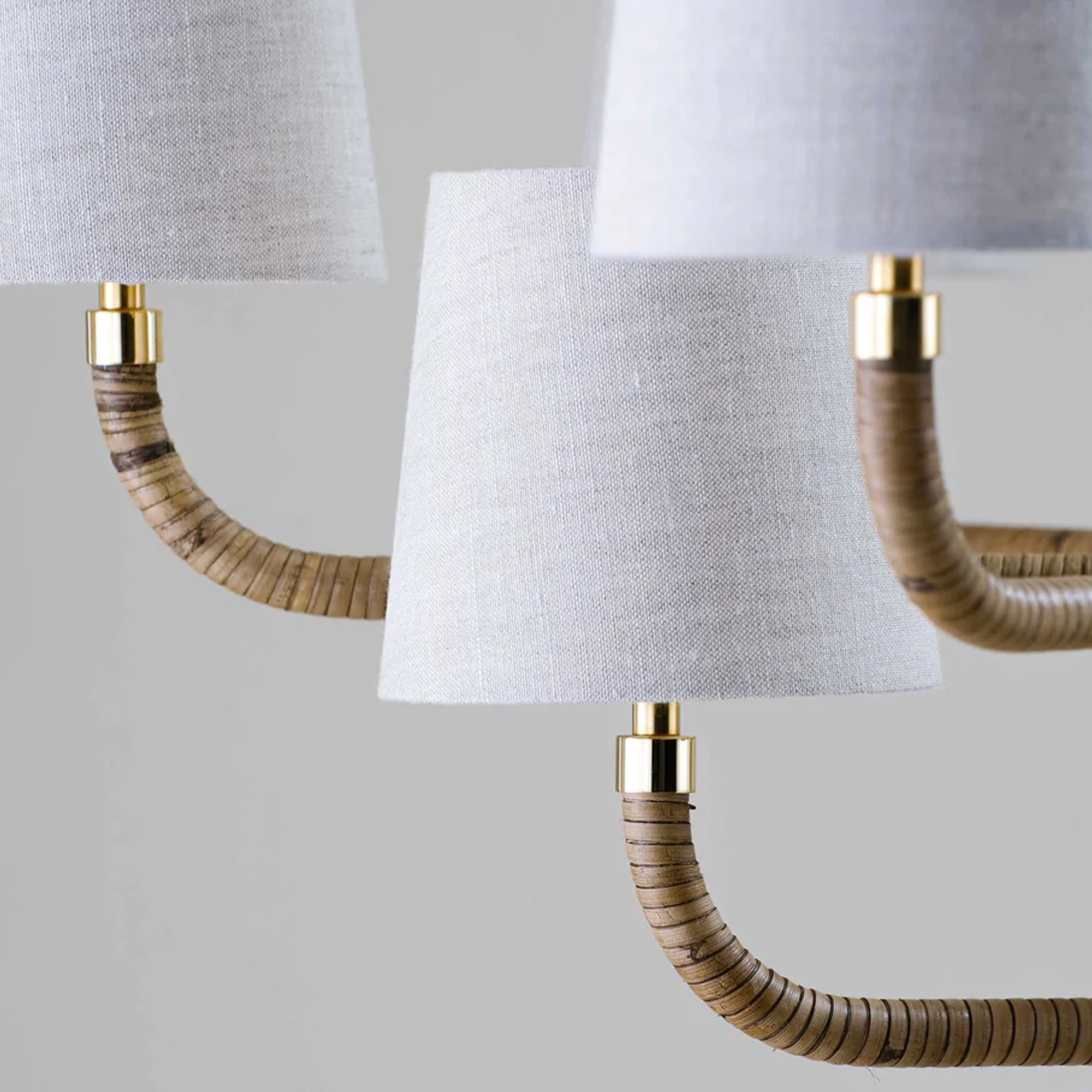 Avdoria Vintage Industrial Holden Cane Gold Fabric Chandelier - Letslighting