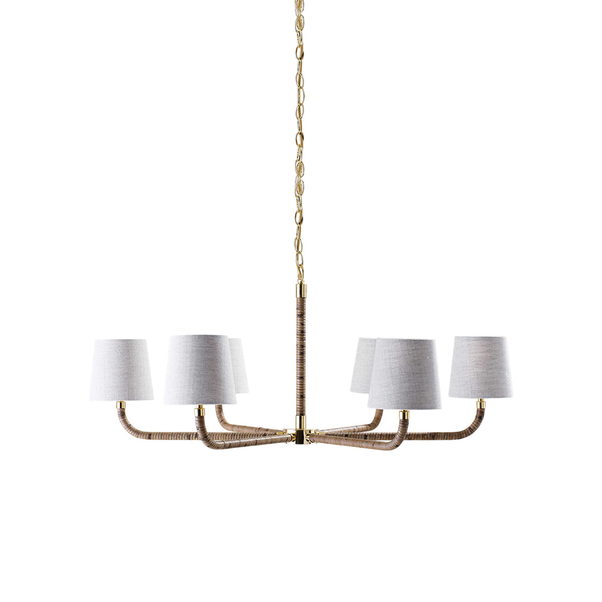 Avdoria Vintage Industrial Holden Cane Gold Fabric Chandelier - Letslighting