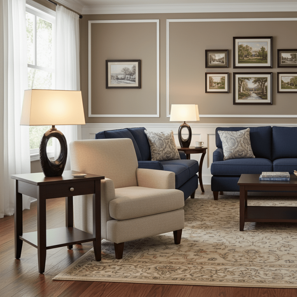 Oval Elegant Ceramics & Fabric Table Lamp