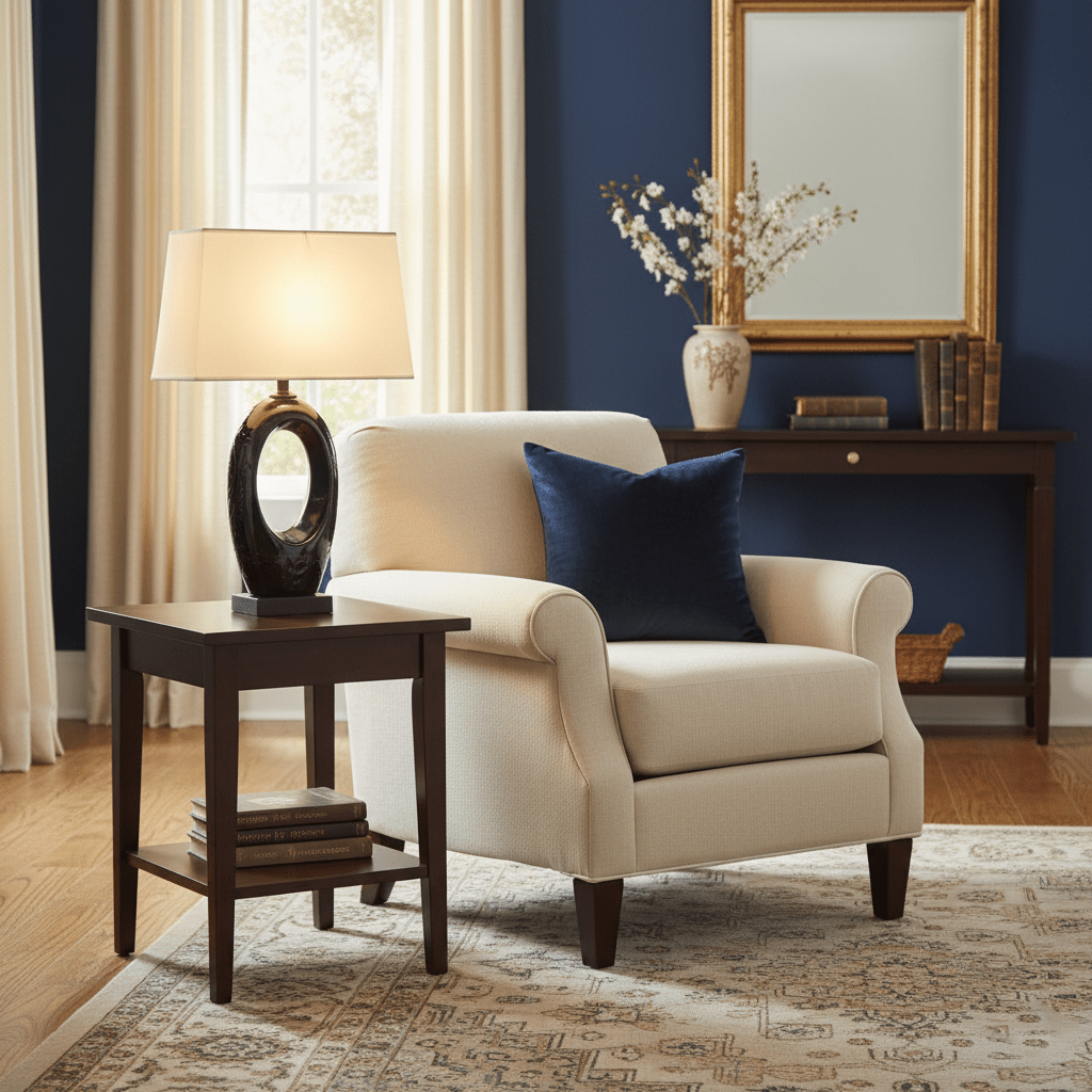 Oval Elegant Ceramics & Fabric Table Lamp