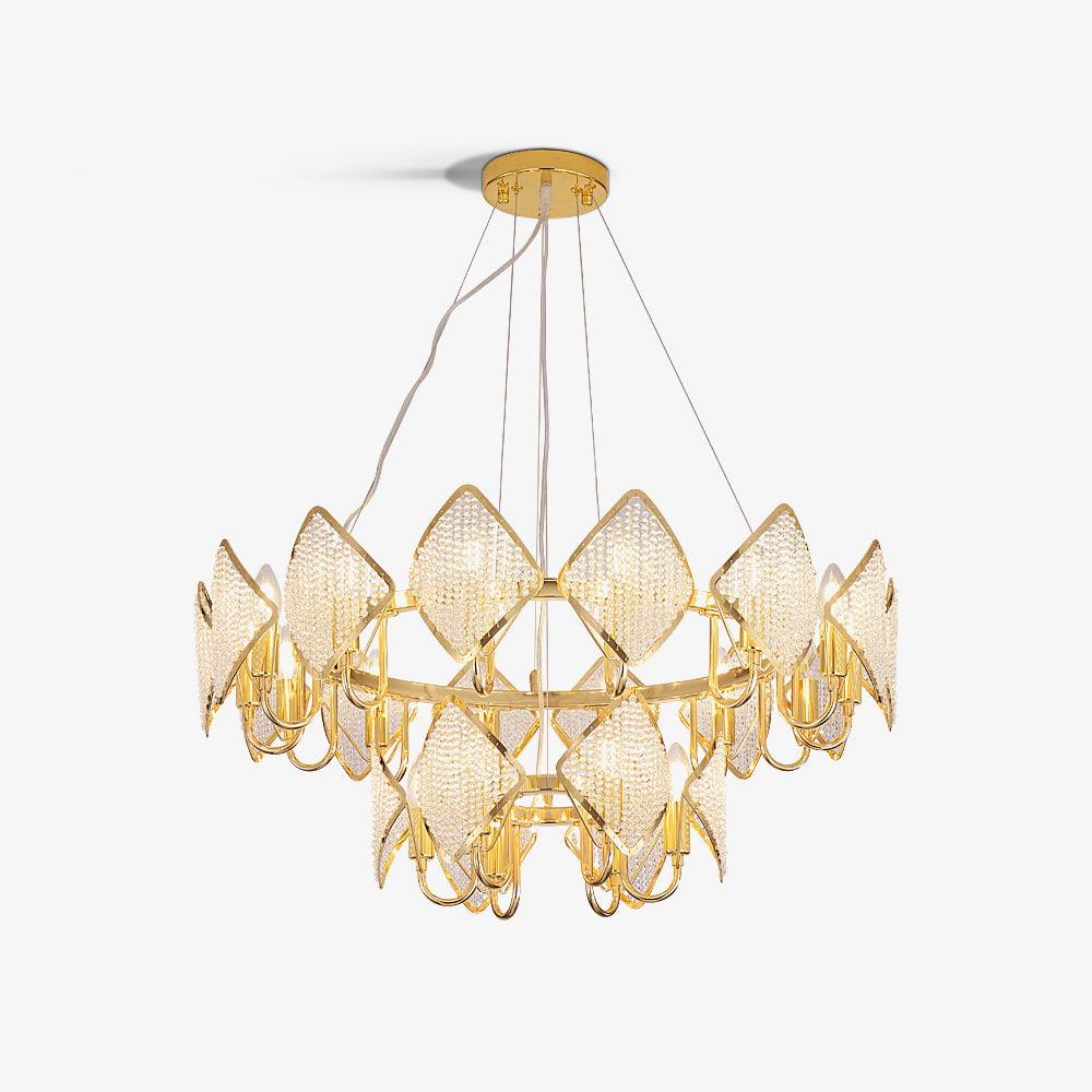 Aurora Chandelier Crystal Leaf Double-Tier - Letslighting