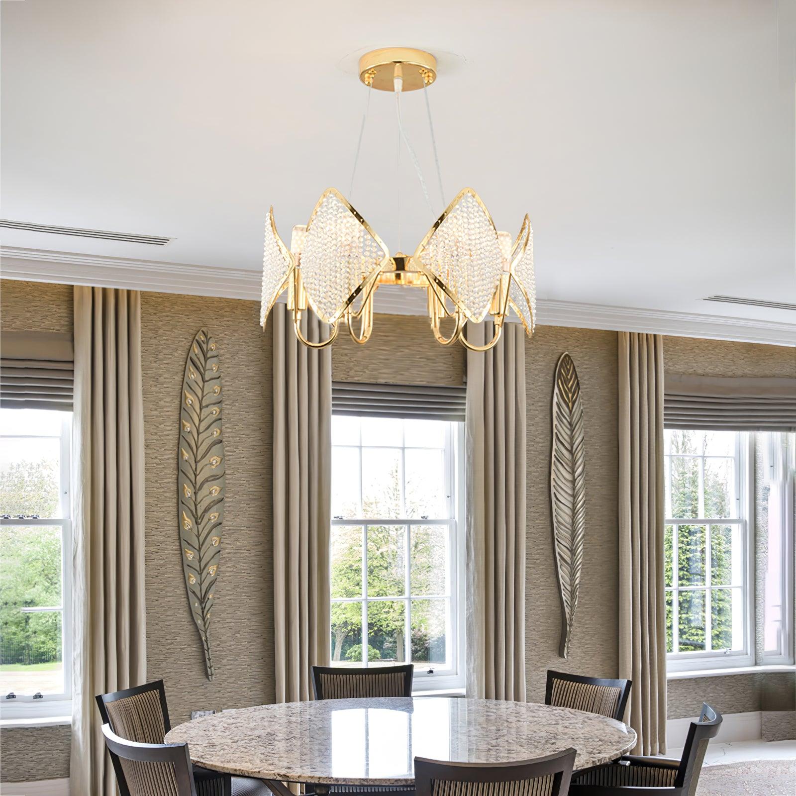 Aurora Chandelier Crystal Leaf Double-Tier - Letslighting