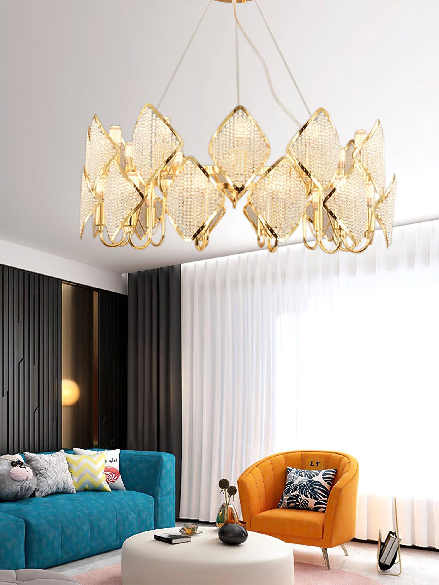 Aurora Chandelier Crystal Leaf Double-Tier - Letslighting