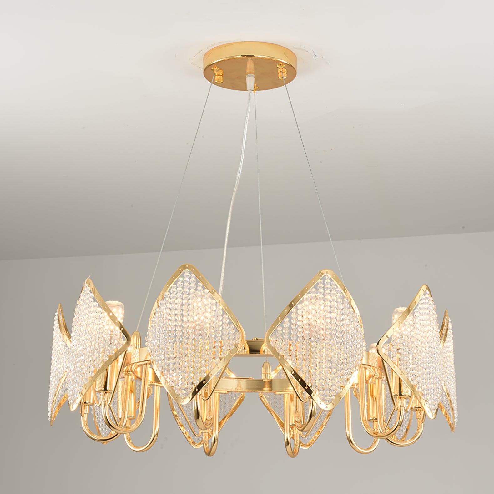 Aurora Chandelier Crystal Leaf Double-Tier - Letslighting