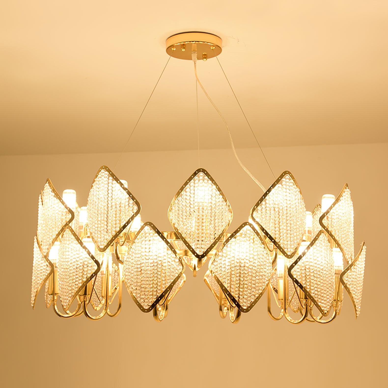 Aurora Chandelier Crystal Leaf Double-Tier - Letslighting