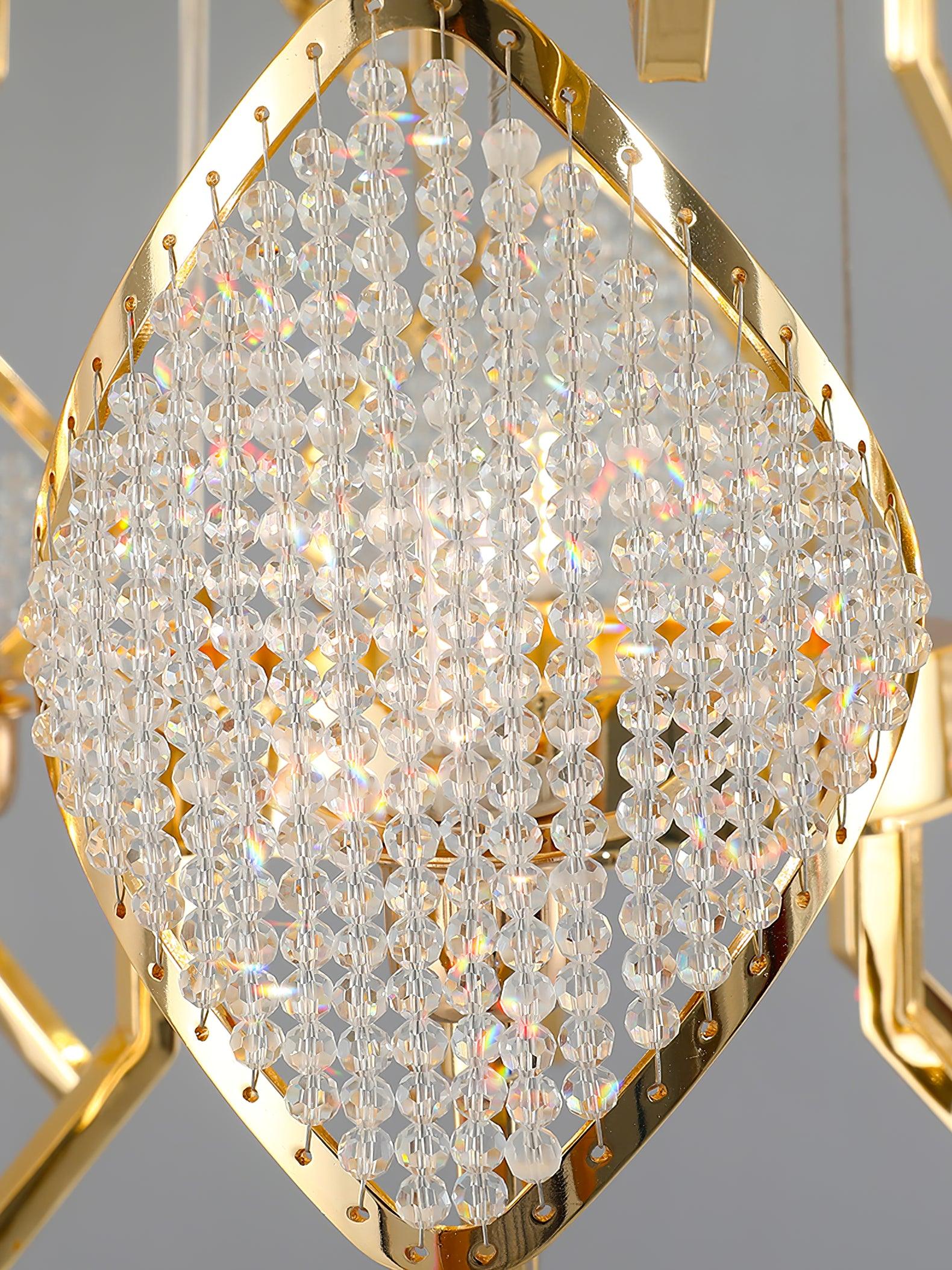 Aurora Chandelier Crystal Leaf Double-Tier - Letslighting