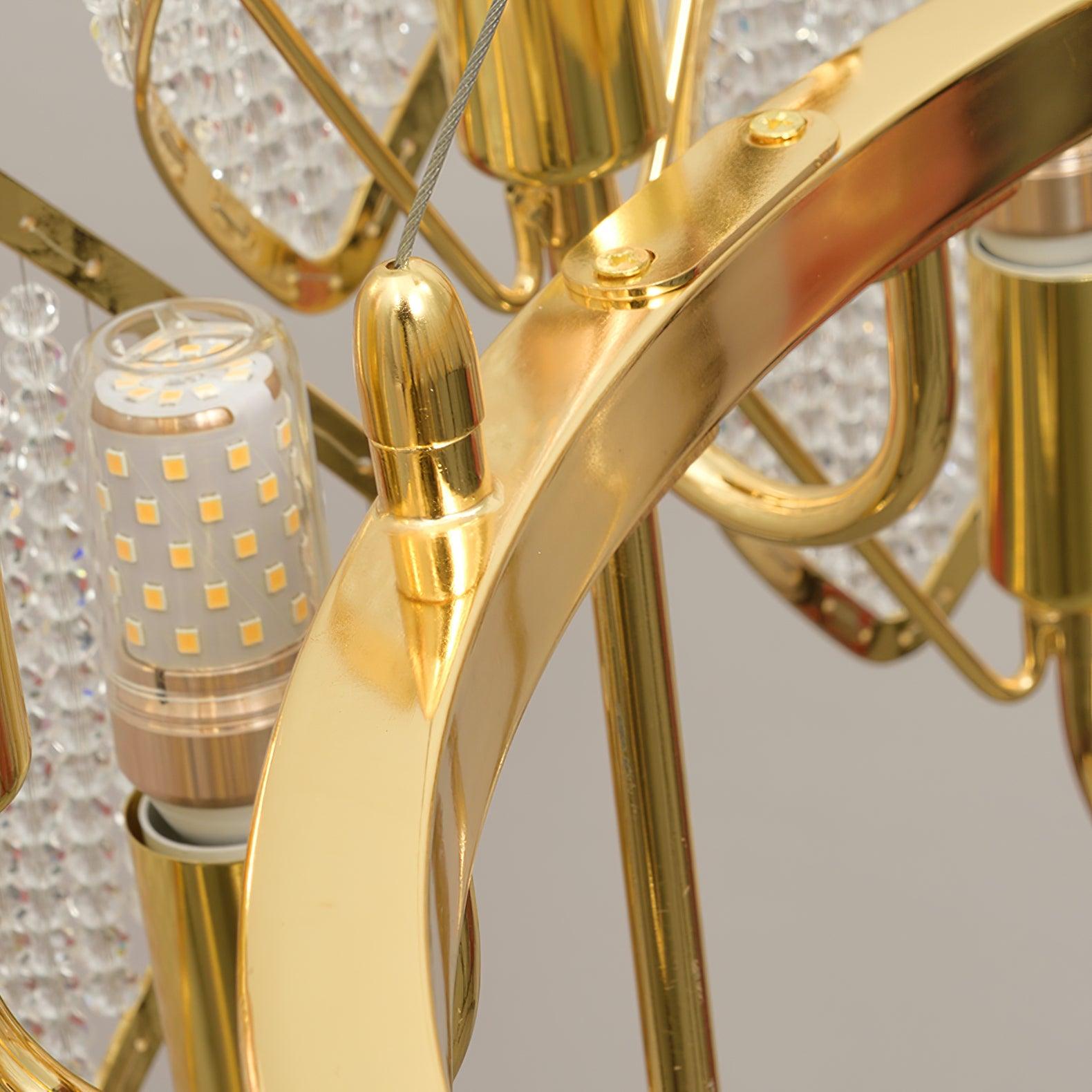 Aurora Chandelier Crystal Leaf Double-Tier - Letslighting