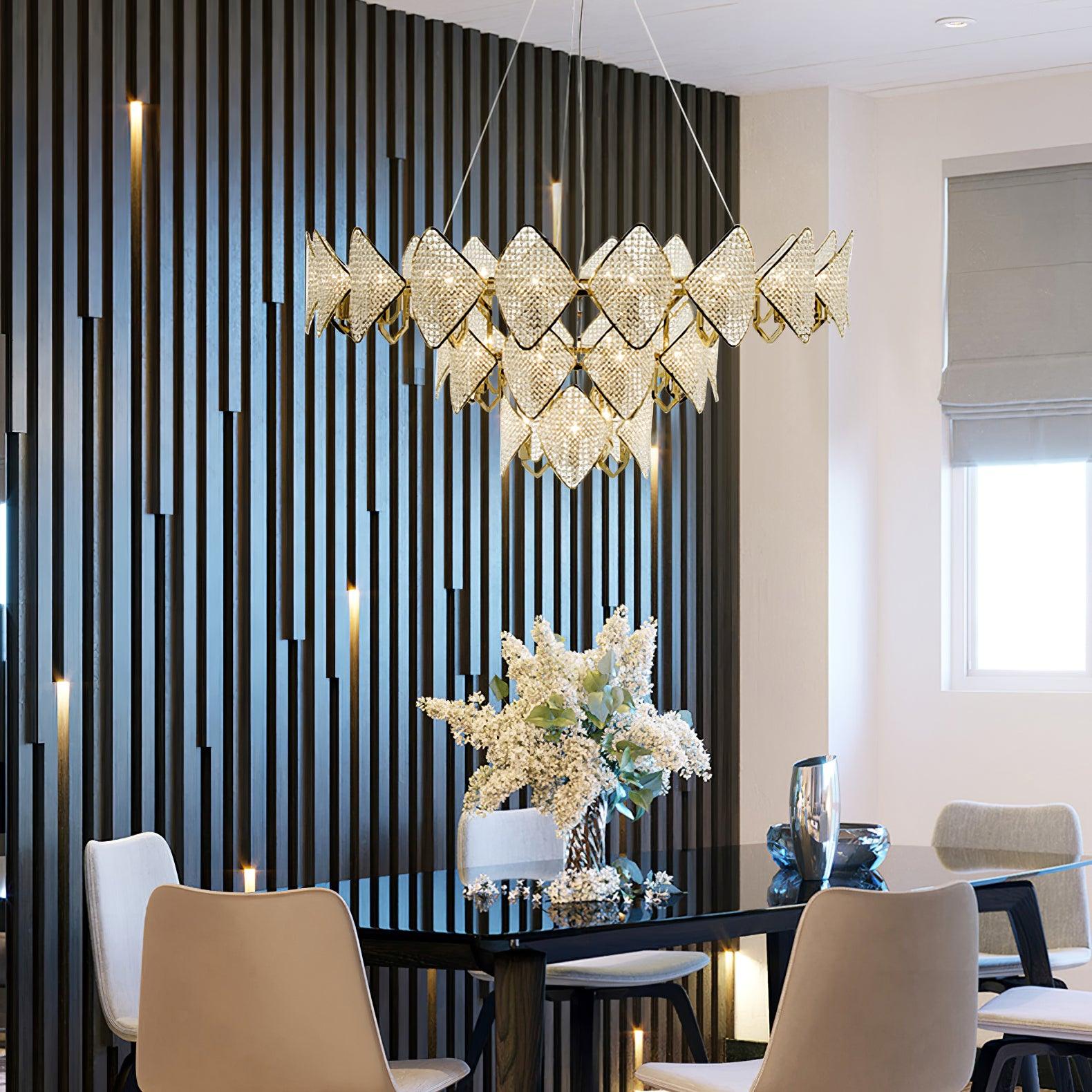 Aurora Chandelier Crystal Leaf Double-Tier - Letslighting
