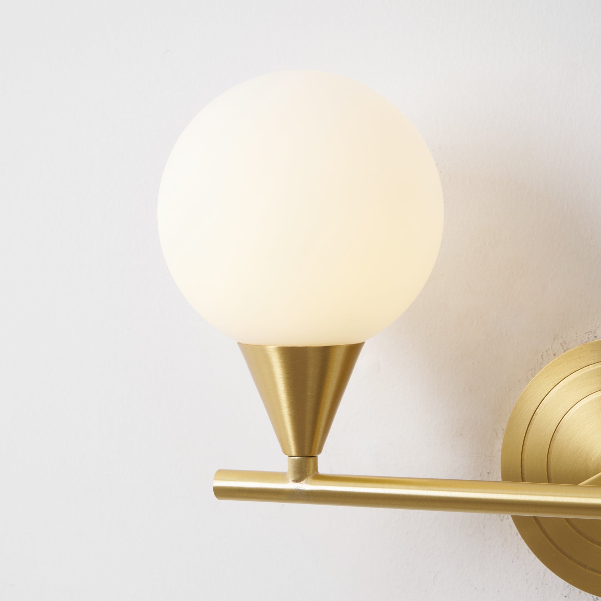 Holten Modern Minimalist Armed Brass Glass Sconce Wall Lamp - Letslighting
