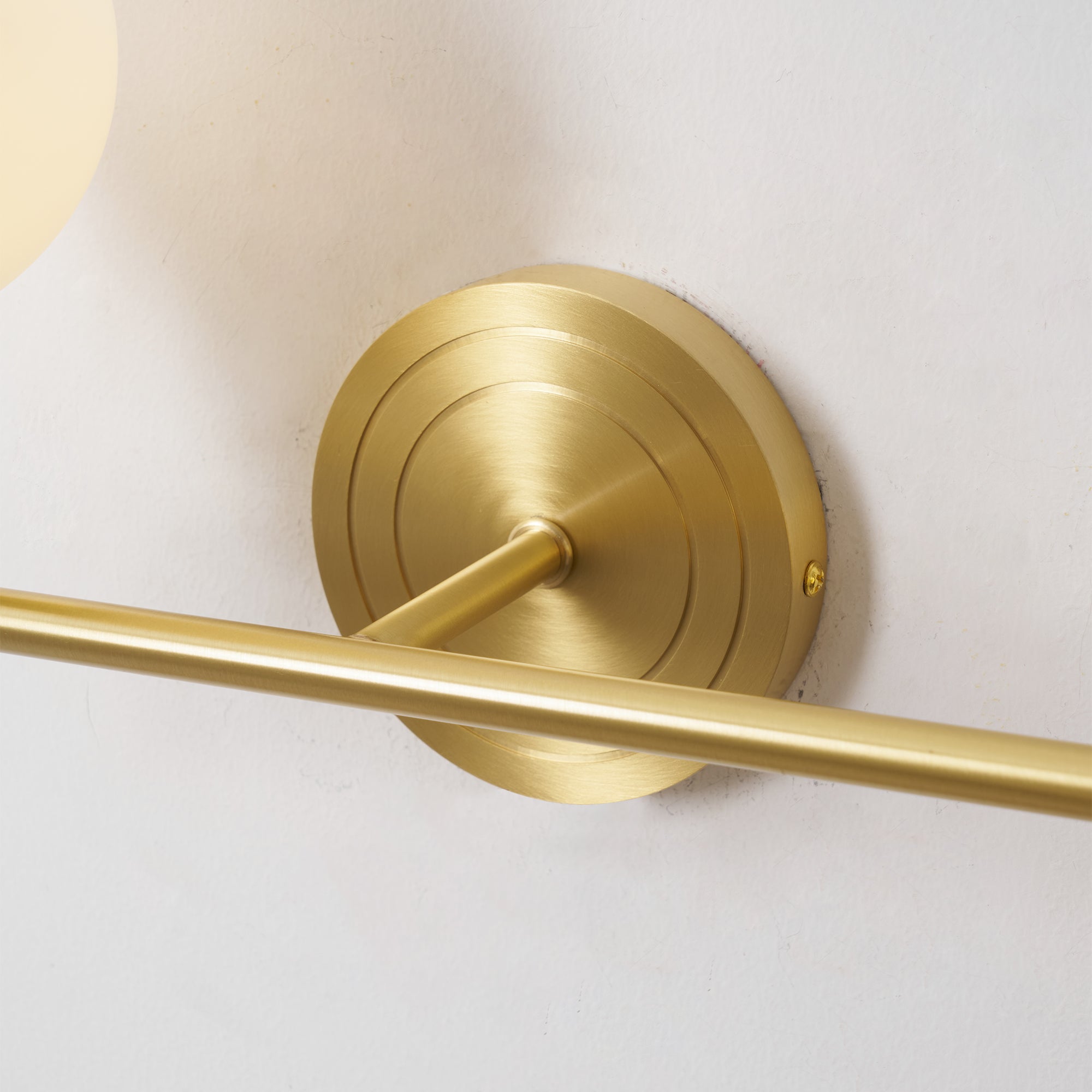 Holten Modern Minimalist Armed Brass Glass Sconce Wall Lamp - Letslighting