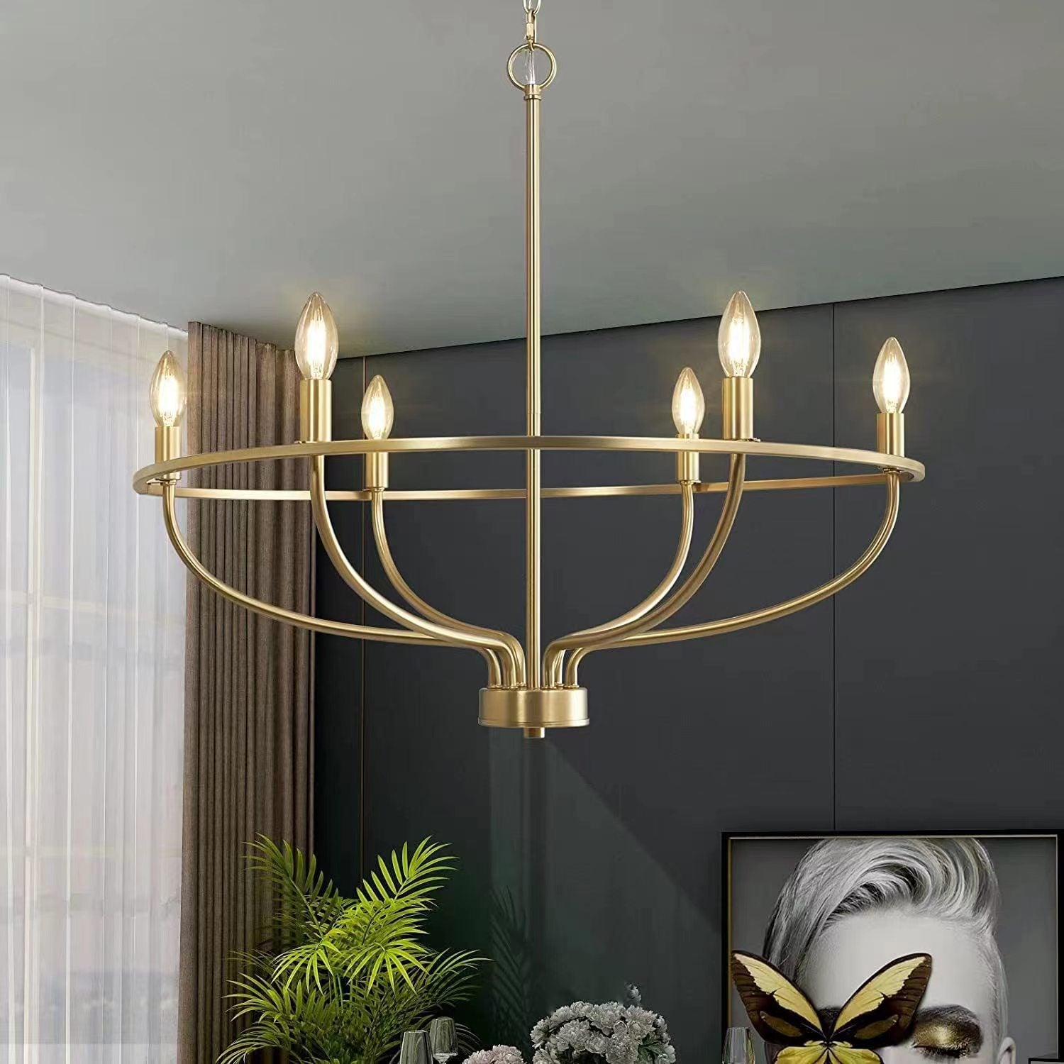 Aurelia Brass Gold Candelabra Chandelier - Letslighting