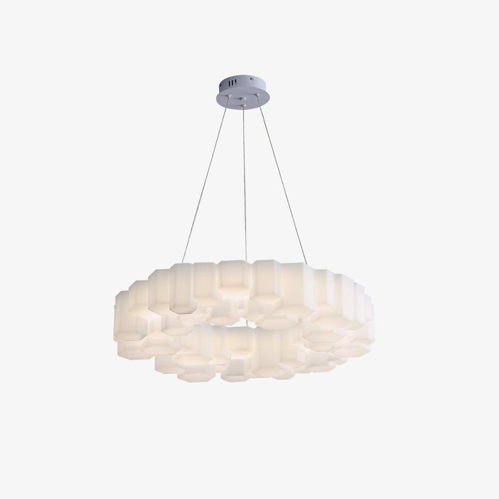Lustra Chandelier Honeycomb Glossy White Polycarbonate - Letslighting
