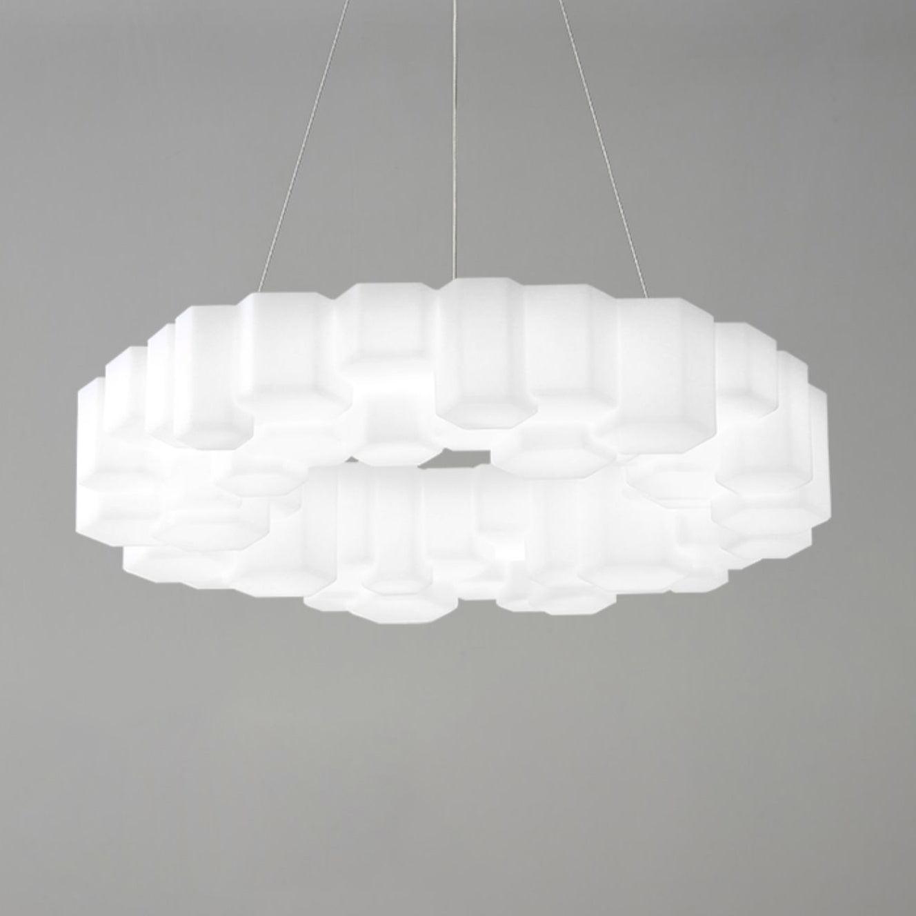 Lustra Chandelier Honeycomb Glossy White Polycarbonate - Letslighting