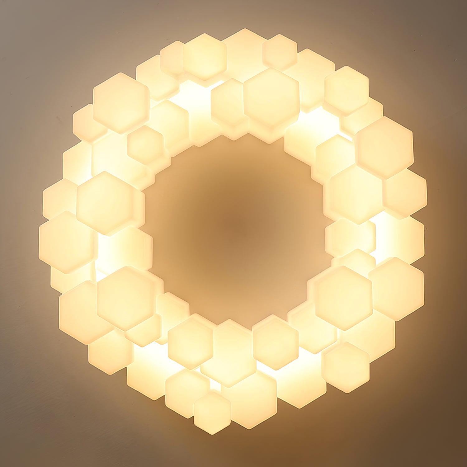 Lustra Chandelier Honeycomb Glossy White Polycarbonate - Letslighting