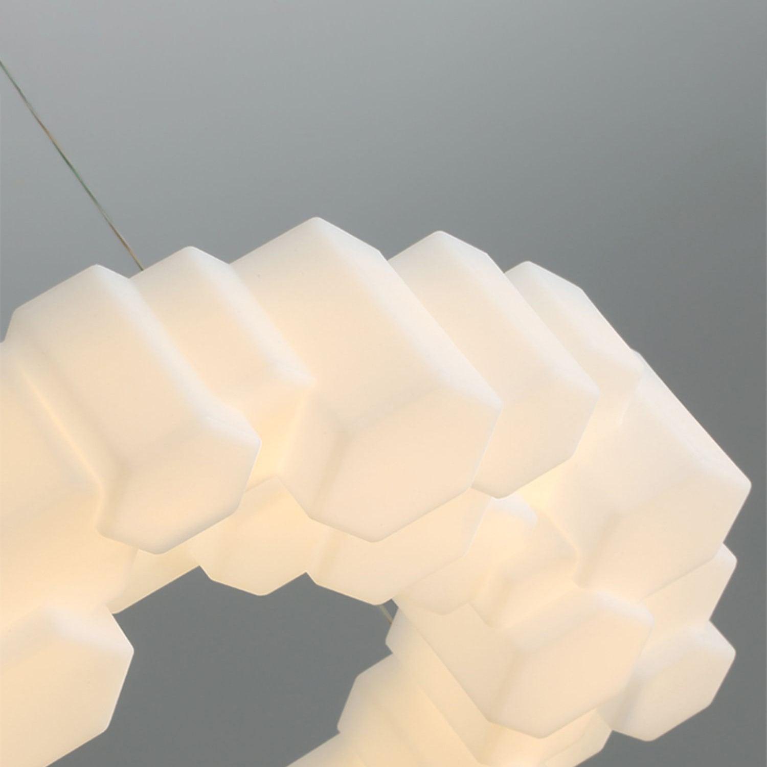 Lustra Chandelier Honeycomb Glossy White Polycarbonate - Letslighting