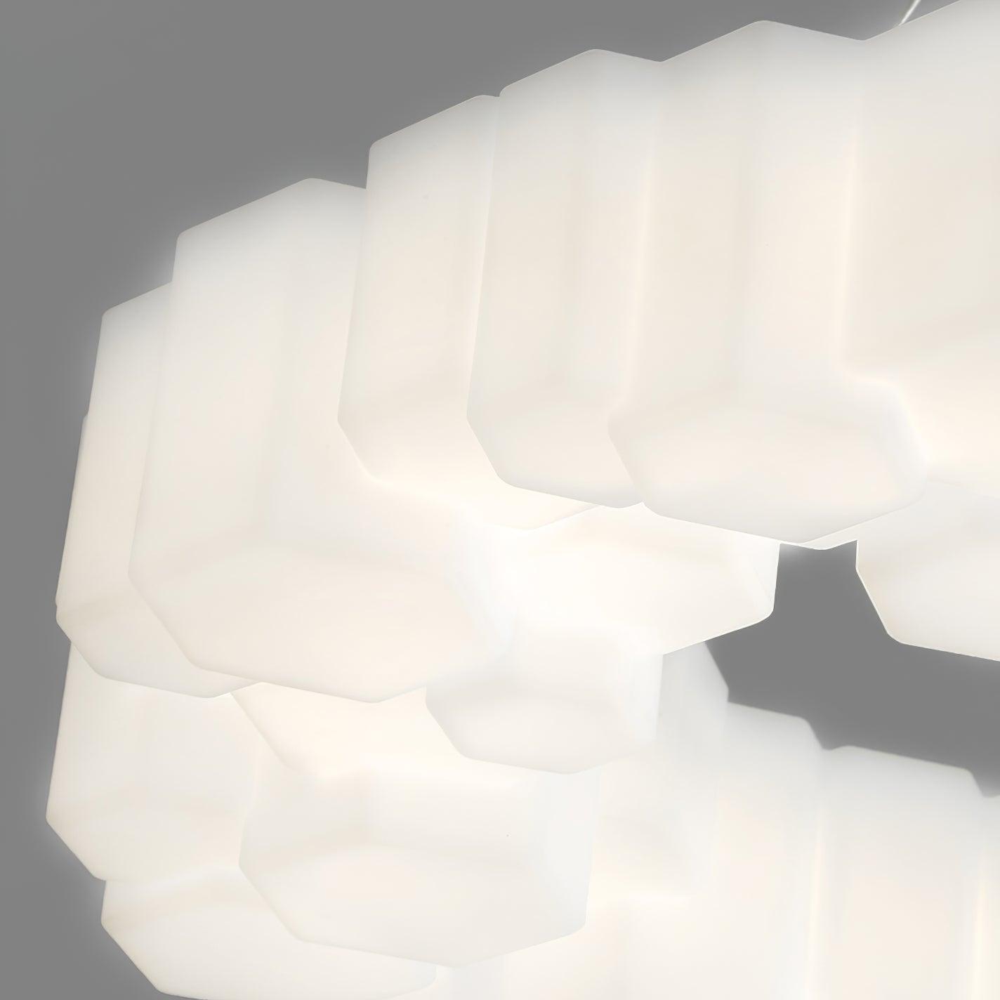 Lustra Chandelier Honeycomb Glossy White Polycarbonate - Letslighting