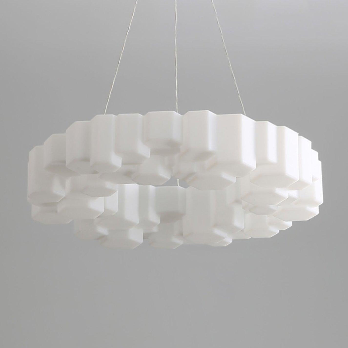Lustra Chandelier Honeycomb Glossy White Polycarbonate - Letslighting