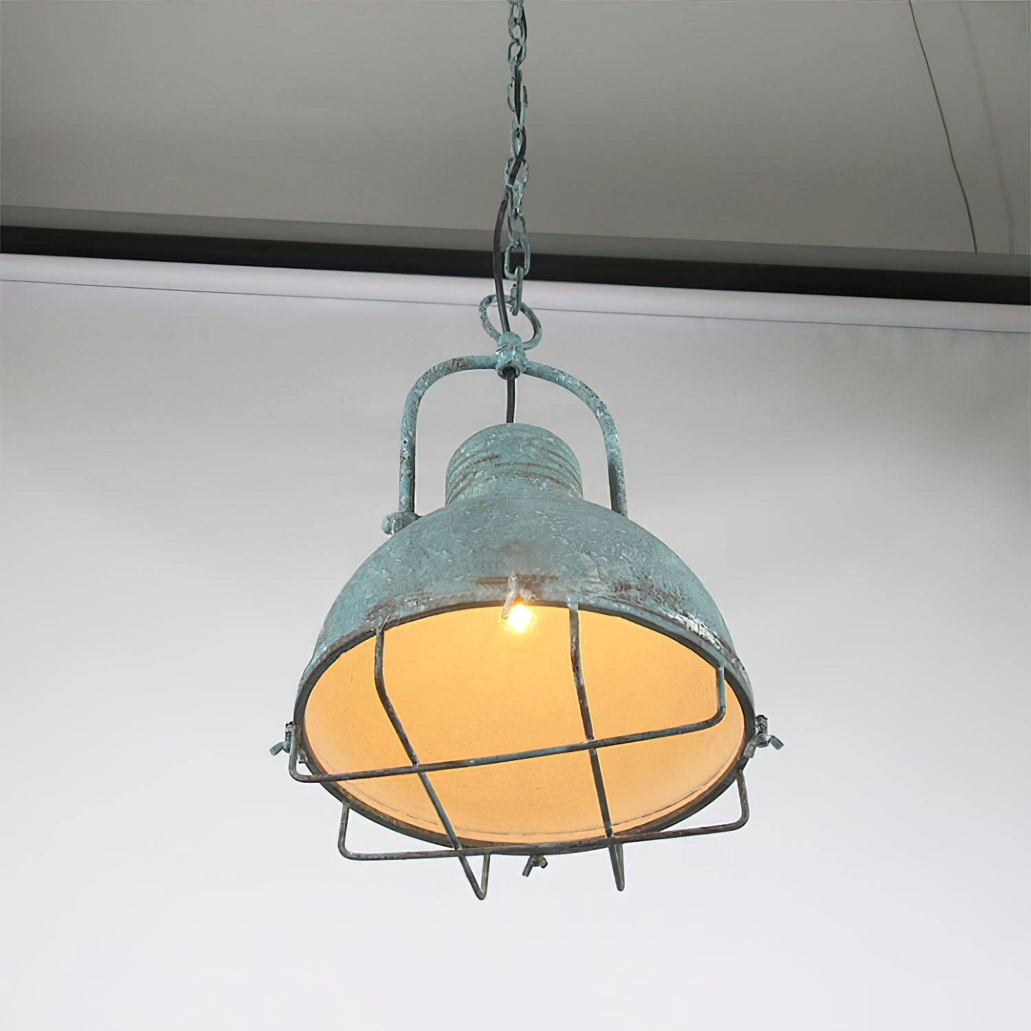 Hopedale Vintage Industrial Antique Green Pendant Light - Letslighting