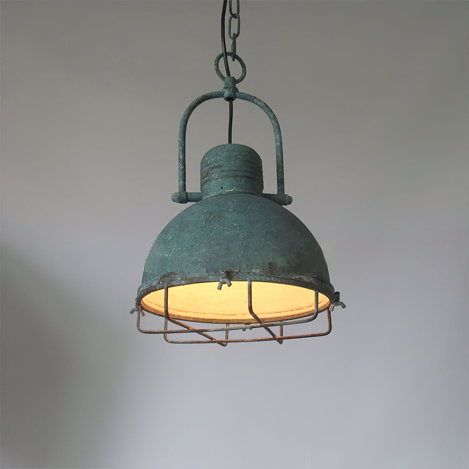 Hopedale Vintage Industrial Antique Green Pendant Light - Letslighting