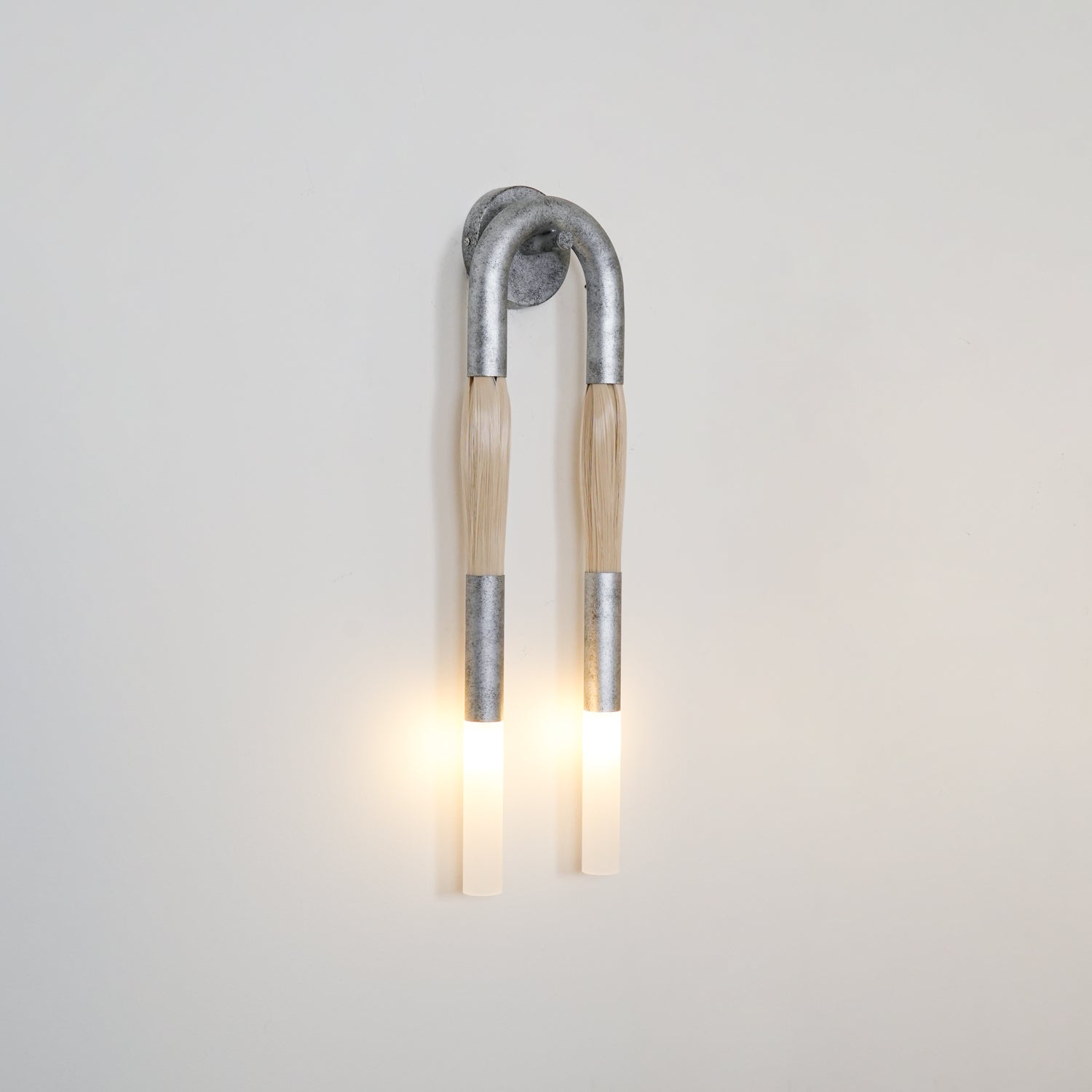 Lustra Wall Lamp Horsehair Glass Brass - Letslighting