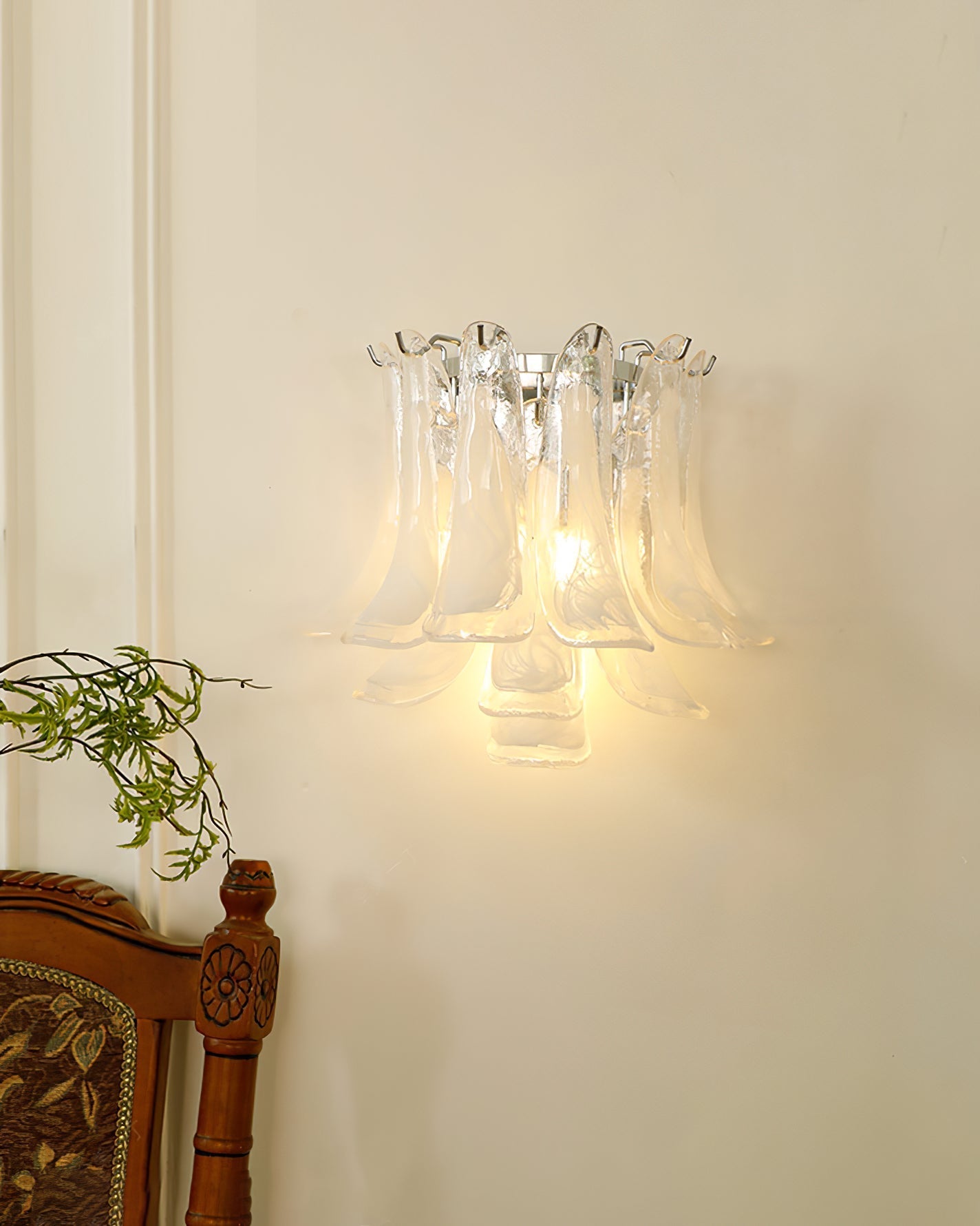 Aurora Wall Lamp Petal Glass Horseshoe Shaped Minimalist - Letslighting