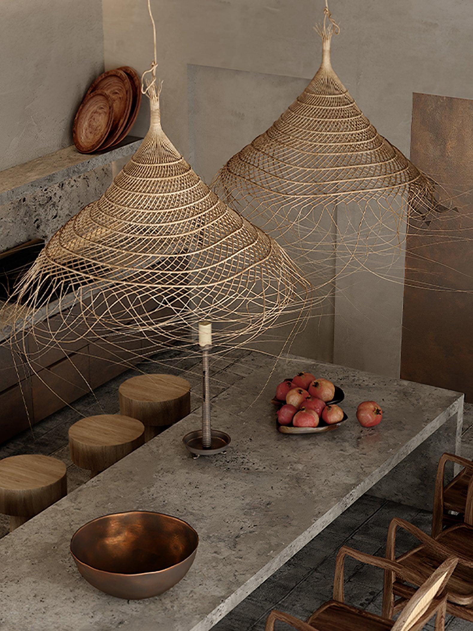 Wickora Vintage Wicker Pendant Lamp - Letslighting