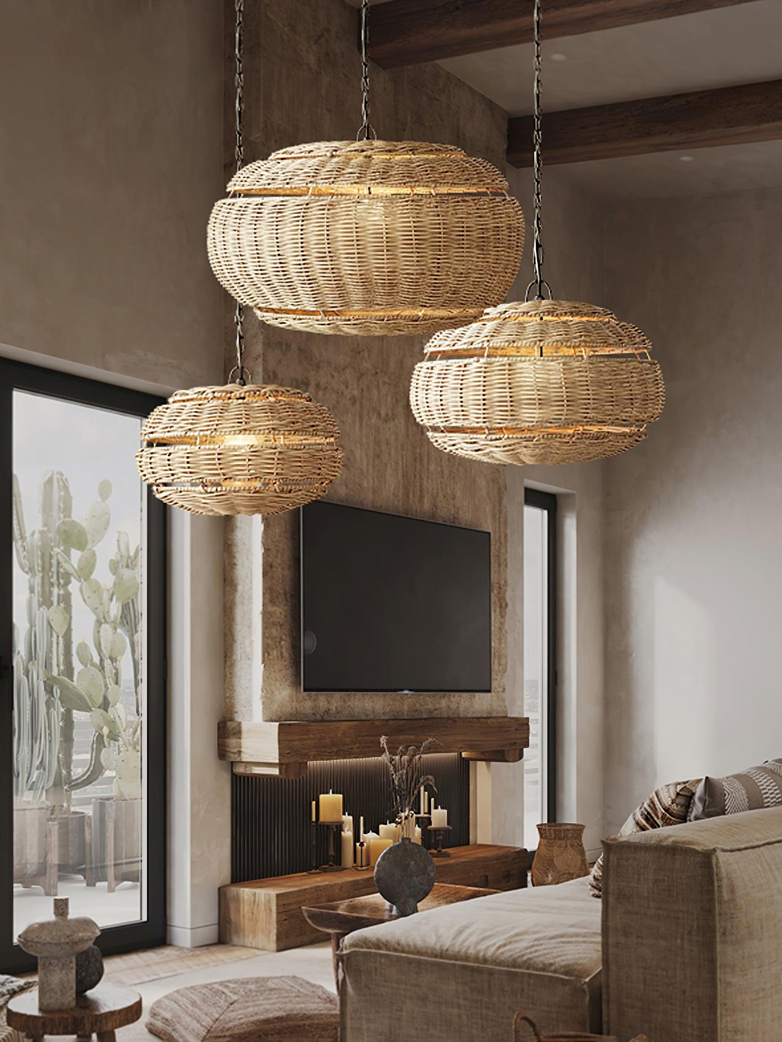 Wickora Vintage Wicker Pendant Lamp - Letslighting