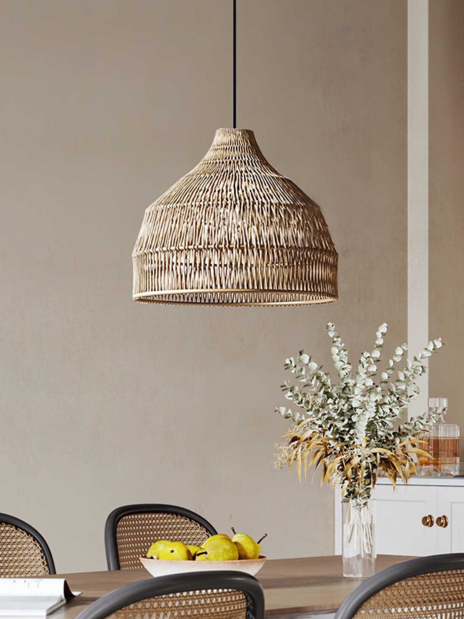 Wickora Vintage Wicker Pendant Lamp - Letslighting