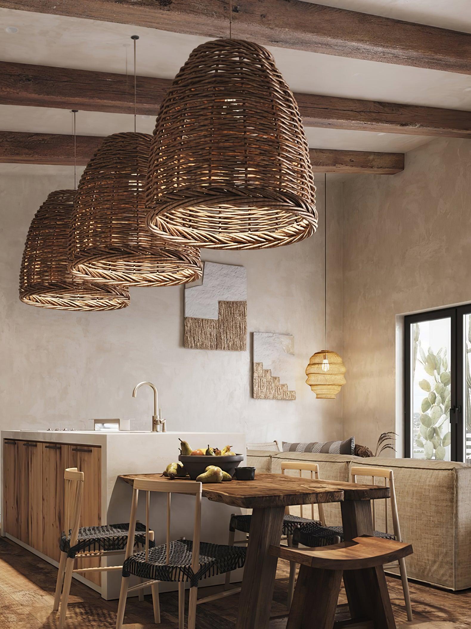 Wickora Vintage Wicker Pendant Lamp - Letslighting